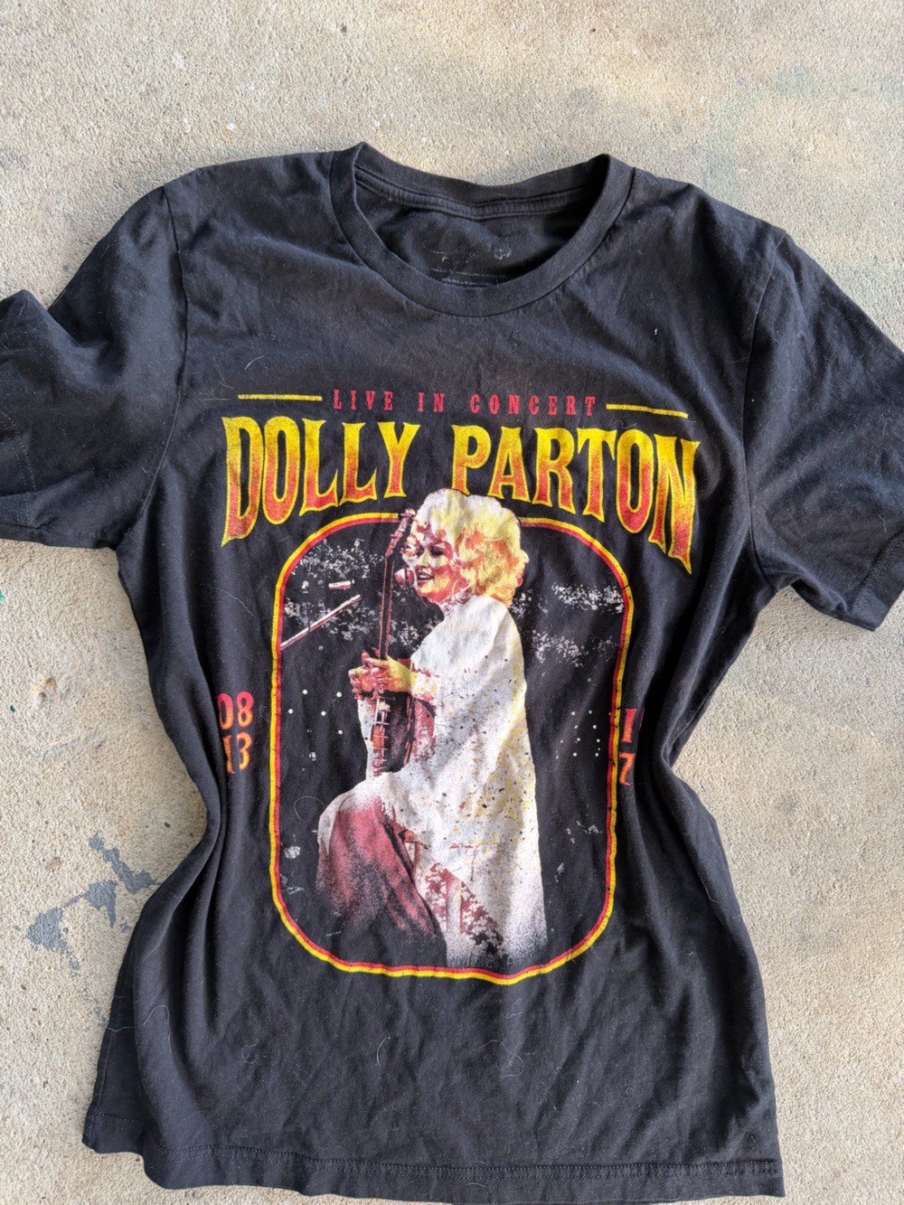 Dolly Parton Black Graphic Concert T-Shirt